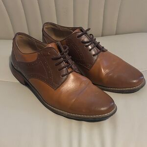 Drexlite Men's Two Tone Brown Leather Dress Shoes 10.5